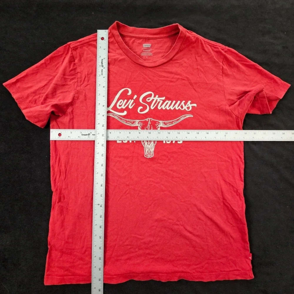 Levi Strauss Longhorn Red Short Sleeve Standard Fit Cotton T-Shirt Men's M